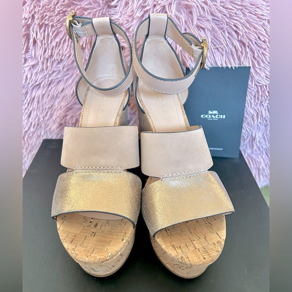 COACH - Isla Metallic Wedge: Women’s size 7.5B